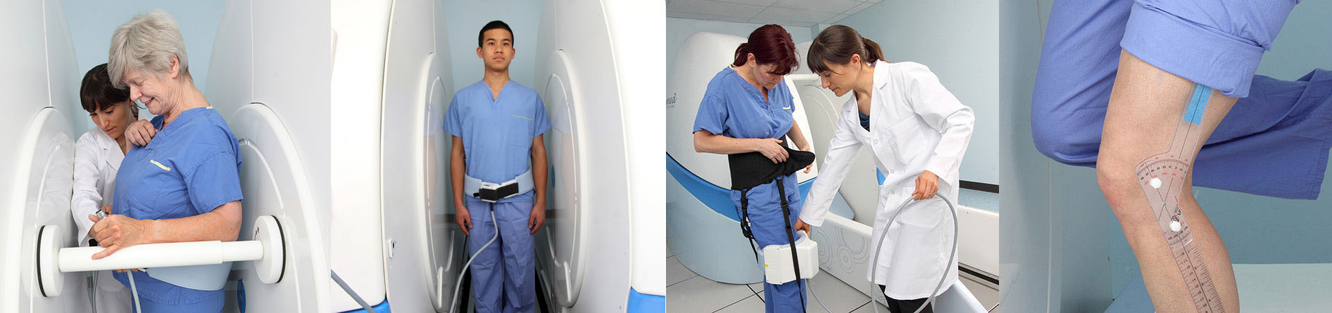 Patients and staff using scanner